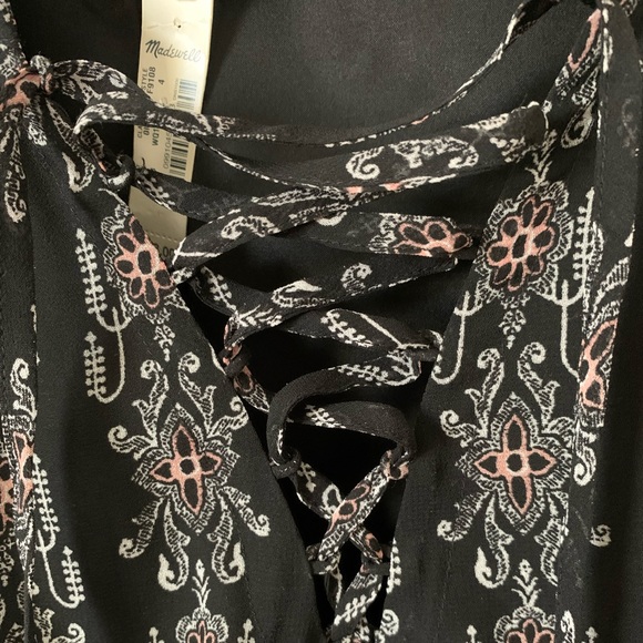 Madewell laced up dress in burnished floral - Picture 6 of 10